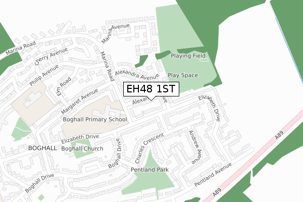 EH48 1ST map - large scale - OS Open Zoomstack (Ordnance Survey)