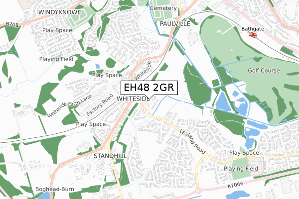 EH48 2GR map - small scale - OS Open Zoomstack (Ordnance Survey)