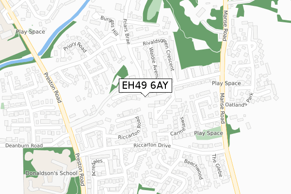 EH49 6AY map - large scale - OS Open Zoomstack (Ordnance Survey)