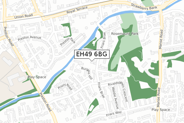 EH49 6BG map - large scale - OS Open Zoomstack (Ordnance Survey)