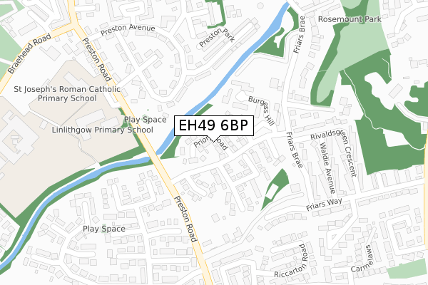 EH49 6BP map - large scale - OS Open Zoomstack (Ordnance Survey)