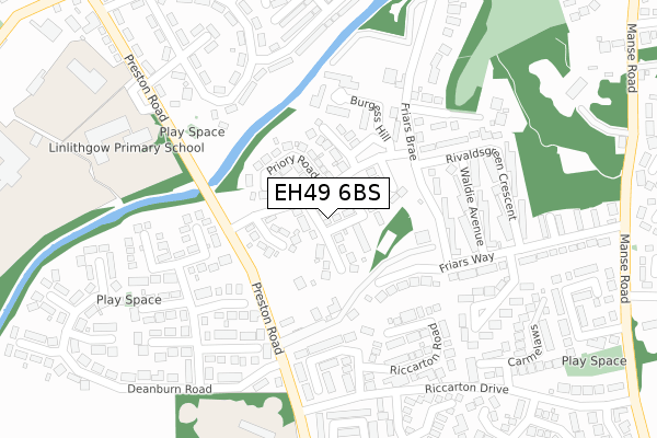 EH49 6BS map - large scale - OS Open Zoomstack (Ordnance Survey)