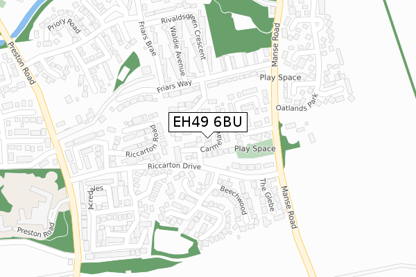 EH49 6BU map - large scale - OS Open Zoomstack (Ordnance Survey)