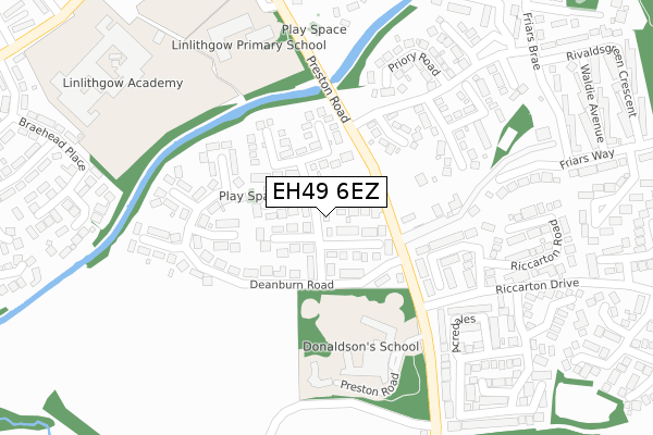 EH49 6EZ map - large scale - OS Open Zoomstack (Ordnance Survey)