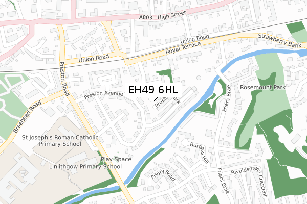 EH49 6HL map - large scale - OS Open Zoomstack (Ordnance Survey)