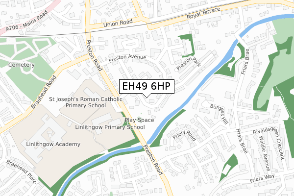 EH49 6HP map - large scale - OS Open Zoomstack (Ordnance Survey)