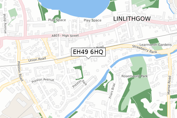 EH49 6HQ map - large scale - OS Open Zoomstack (Ordnance Survey)