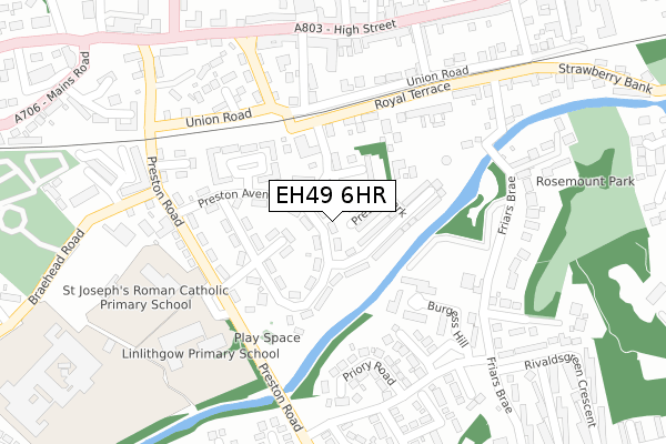 EH49 6HR map - large scale - OS Open Zoomstack (Ordnance Survey)