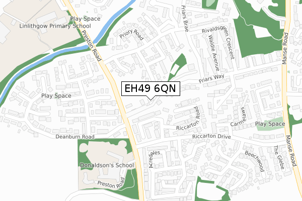 EH49 6QN map - large scale - OS Open Zoomstack (Ordnance Survey)