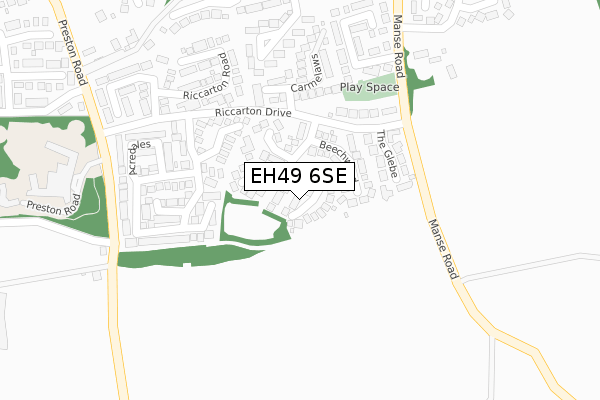 EH49 6SE map - large scale - OS Open Zoomstack (Ordnance Survey)