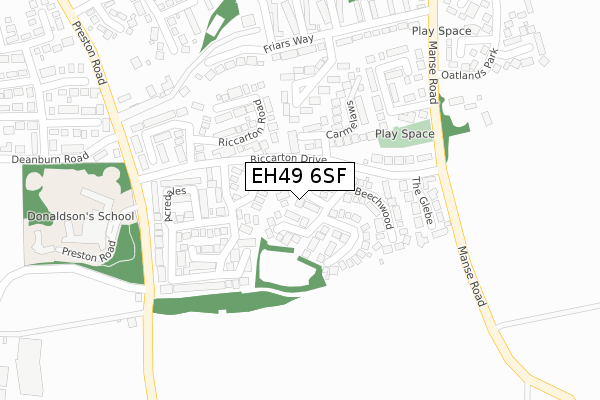 EH49 6SF map - large scale - OS Open Zoomstack (Ordnance Survey)