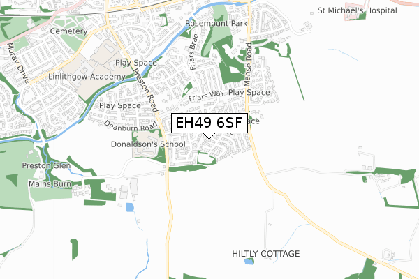 EH49 6SF map - small scale - OS Open Zoomstack (Ordnance Survey)