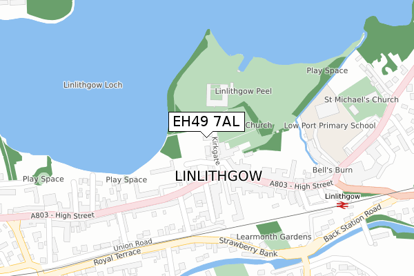 EH49 7AL map - large scale - OS Open Zoomstack (Ordnance Survey)