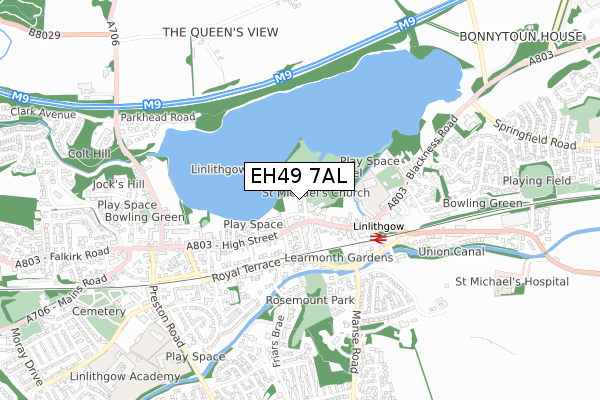 EH49 7AL map - small scale - OS Open Zoomstack (Ordnance Survey)