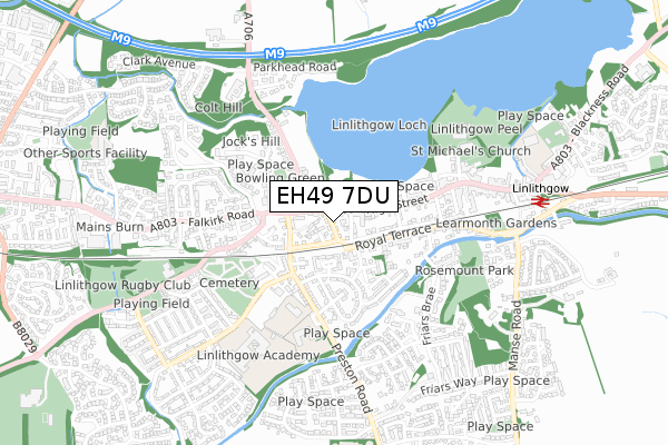 EH49 7DU map - small scale - OS Open Zoomstack (Ordnance Survey)