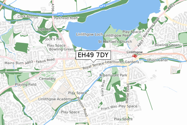 EH49 7DY map - small scale - OS Open Zoomstack (Ordnance Survey)