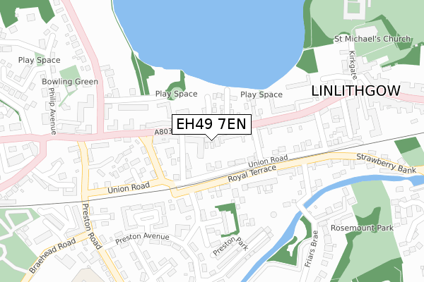 EH49 7EN map - large scale - OS Open Zoomstack (Ordnance Survey)