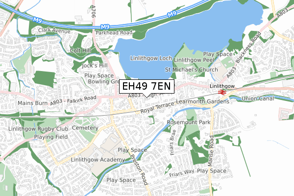 EH49 7EN map - small scale - OS Open Zoomstack (Ordnance Survey)