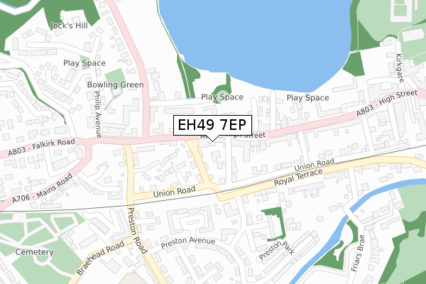 EH49 7EP map - large scale - OS Open Zoomstack (Ordnance Survey)