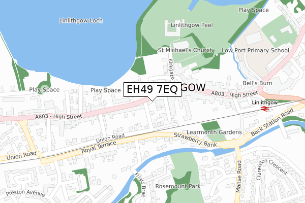 EH49 7EQ map - large scale - OS Open Zoomstack (Ordnance Survey)