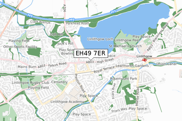 EH49 7ER map - small scale - OS Open Zoomstack (Ordnance Survey)