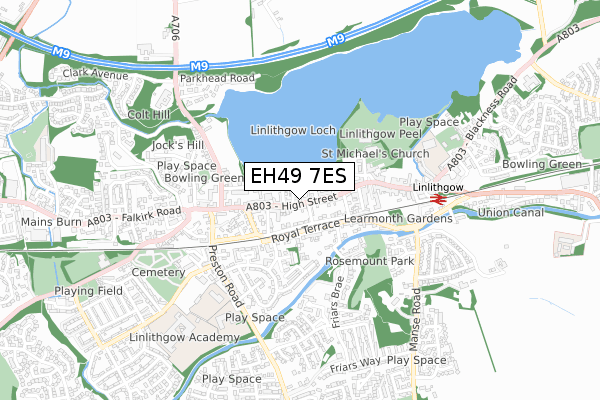 EH49 7ES map - small scale - OS Open Zoomstack (Ordnance Survey)