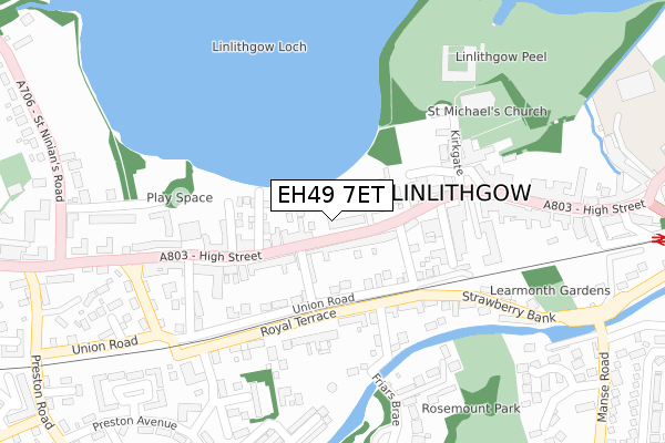 EH49 7ET map - large scale - OS Open Zoomstack (Ordnance Survey)