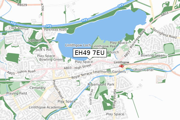 EH49 7EU map - small scale - OS Open Zoomstack (Ordnance Survey)