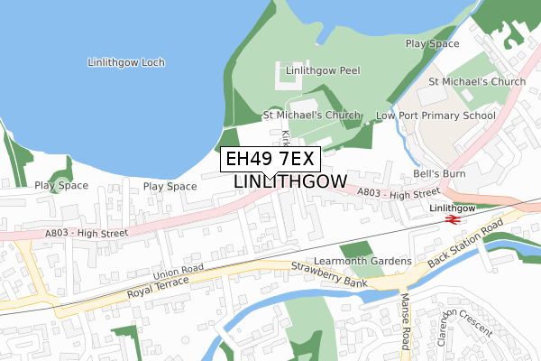 EH49 7EX map - large scale - OS Open Zoomstack (Ordnance Survey)