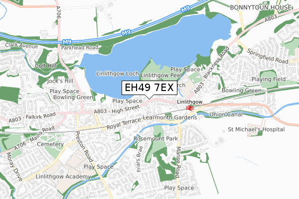 EH49 7EX map - small scale - OS Open Zoomstack (Ordnance Survey)