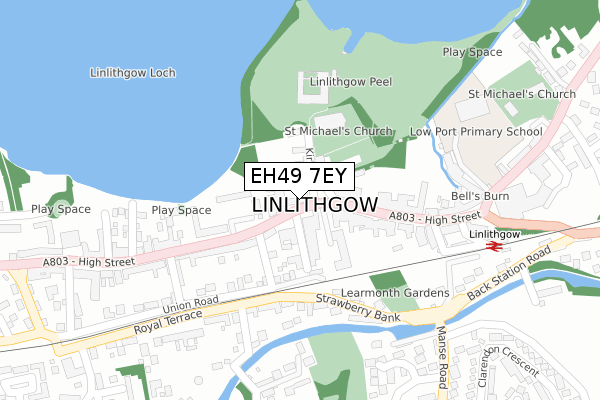 EH49 7EY map - large scale - OS Open Zoomstack (Ordnance Survey)