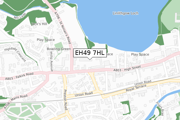 EH49 7HL map - large scale - OS Open Zoomstack (Ordnance Survey)