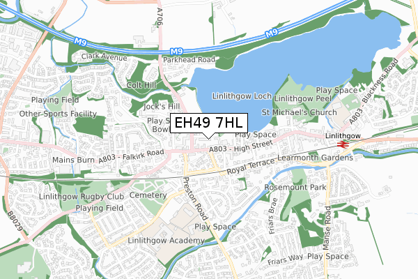 EH49 7HL map - small scale - OS Open Zoomstack (Ordnance Survey)