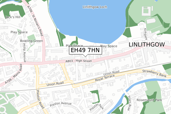 EH49 7HN map - large scale - OS Open Zoomstack (Ordnance Survey)