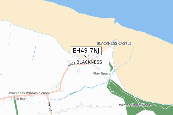 EH49 7NJ map - small scale - OS Open Zoomstack (Ordnance Survey)