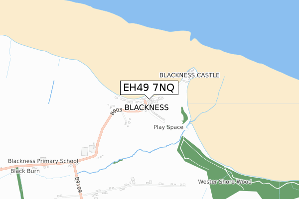 EH49 7NQ map - small scale - OS Open Zoomstack (Ordnance Survey)