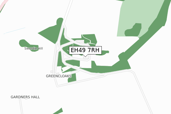 EH49 7RH map - large scale - OS Open Zoomstack (Ordnance Survey)