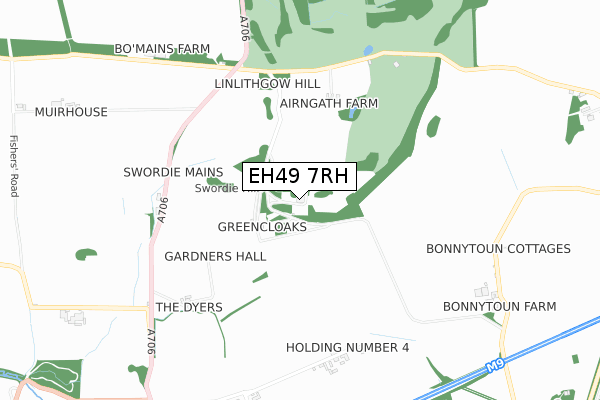 EH49 7RH map - small scale - OS Open Zoomstack (Ordnance Survey)