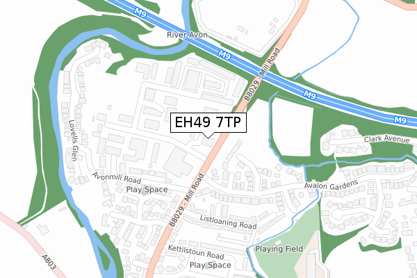 EH49 7TP map - large scale - OS Open Zoomstack (Ordnance Survey)