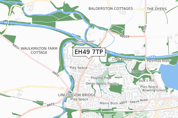 EH49 7TP map - small scale - OS Open Zoomstack (Ordnance Survey)