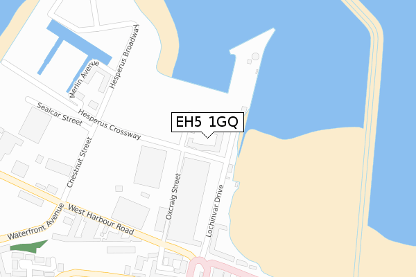 EH5 1GQ map - large scale - OS Open Zoomstack (Ordnance Survey)