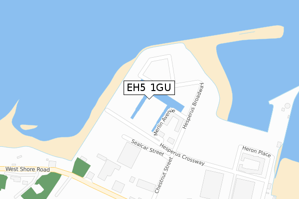 EH5 1GU map - large scale - OS Open Zoomstack (Ordnance Survey)