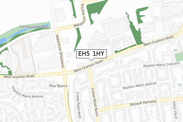 EH5 1HY map - large scale - OS Open Zoomstack (Ordnance Survey)