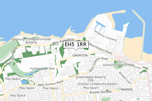 EH5 1RR map - small scale - OS Open Zoomstack (Ordnance Survey)