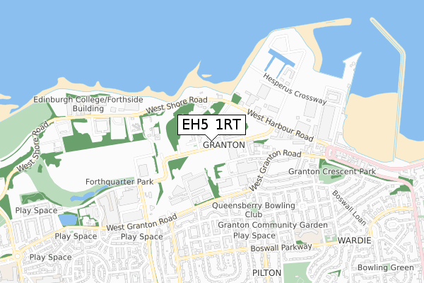 EH5 1RT map - small scale - OS Open Zoomstack (Ordnance Survey)