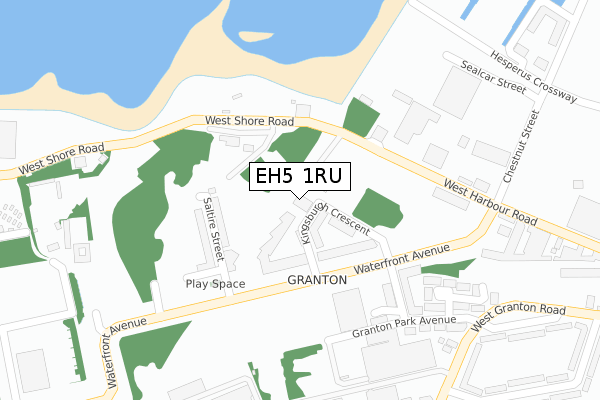 EH5 1RU map - large scale - OS Open Zoomstack (Ordnance Survey)