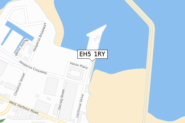 EH5 1RY map - large scale - OS Open Zoomstack (Ordnance Survey)