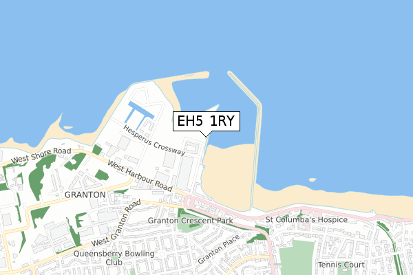 EH5 1RY map - small scale - OS Open Zoomstack (Ordnance Survey)