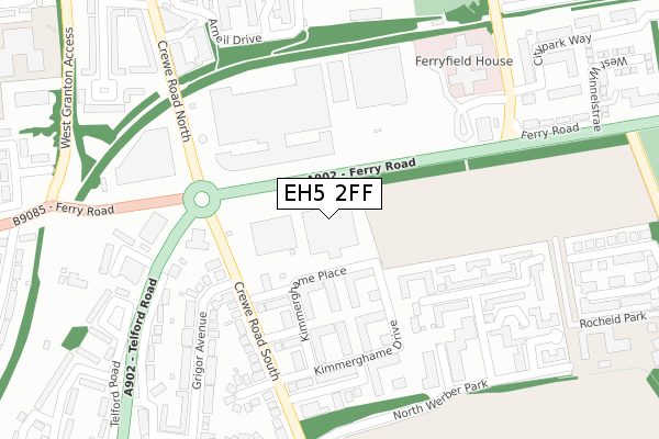 EH5 2FF map - large scale - OS Open Zoomstack (Ordnance Survey)