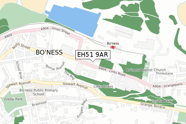 EH51 9AR map - large scale - OS Open Zoomstack (Ordnance Survey)